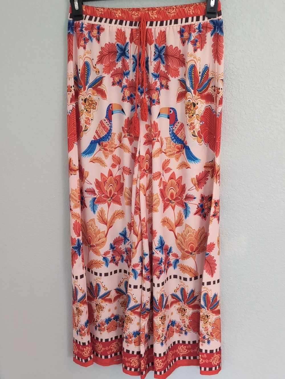 Cupshe Jungle Toucan Wide-Leg Pants, Size S